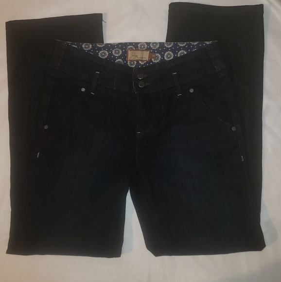 Paige Foothill Dark Blue leg straight  size 28 - Picture 4 of 5